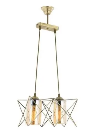 Luster Yildiz 2 Camli Avize Antique OKTAY 16052-1